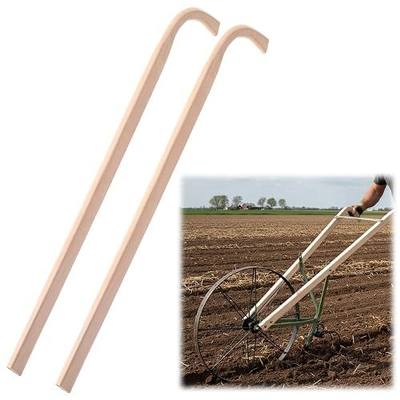 Chumia 2 Pack Wooden Cultivator Handles 7/8" x 1-3/4" x 56.25" Plow Handles for Low and High Wheel Cultivators Farm Garden