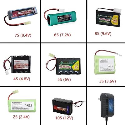 RC Battery Charger for T-raxxas Smart NiMH/NiCd Battery Charger for 4.8V 7.2V 8.4V 9.6V Battery Compatible 2.4V-12V NiMH/NiCD Pack
