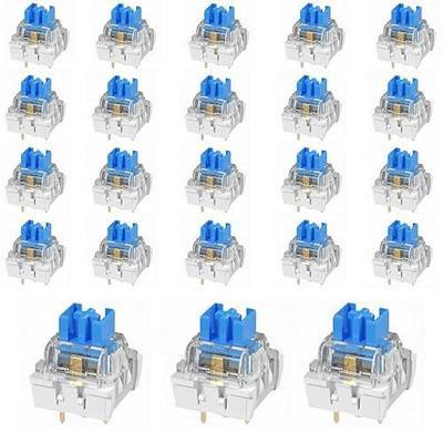 120 PCS Mechanical Keyboard Replacement Blue Switches, 3 pin Clicky/50gf Accurate Typing/Dustproof switches for LED Gaming Keyboard/3D Prints