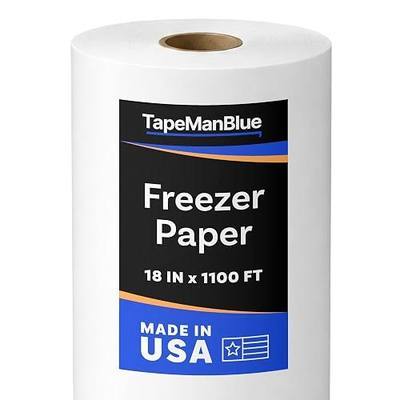 White Freezer Paper Roll, 18" x 13,200" (1100'), Made in USA, Roll of Freezer Paper for Meat, Plastic Coated Freezing Wrap for Food, Meat, Fish, Poultry, Meals, for Crafts and Quilting, 100% Recycled