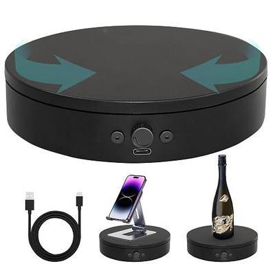 Rotating Display Stand,360° Silent Spinning Display Stand,Speed-adjustable Rotating Turntable,Bidirectional Rotating Display Base,Multi-power Motorized Turntable For 3D Scan(7.87inch/Black)