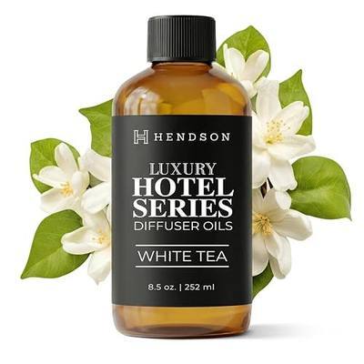 Hendson White Tea Reed Diffuser Oil Refill - Luxury Hotel Series Fragrance Oils for Diffuser, Long-Lasting, Natural Home Fragrance and Scent for Diffusers, Crafting & Aromatherapy (8.5 Fl Oz)