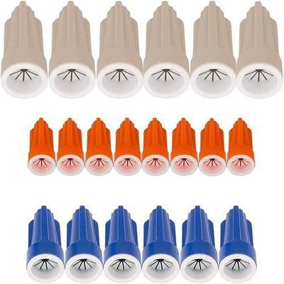 Wire Connectors Kit Waterproof Easy Outdoor Seal Elec Easy Twist On Application, 3 Sizes (20-Packing)