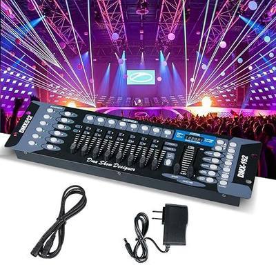MINGJIE DMX512 Controller, 192 Channel Stage Lighting Console | Sound Activated Mode, 30 Programmable Scene Banks, LED Display and Cable Included for DJ, Club, Stage and Live Events