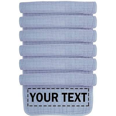 Personalized Muslin Burp Cloth with Embroidered Name For Baby Boy & Girl 6-Layer 100% Cotton Burping Cloths for Babies, Soft & Plush Newborn Spit Up Rags, Infant Towels for Milk Spit Up (Blue)