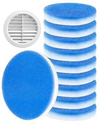 RV AC Filters 10 PACK, 5.25" Round Air Duct Filter Replacement with Central Hole, Upgraded MERV 6 High Density Polyester Vent Filters for Camper Motorhome AC Systems, Blue & White Dual-Layer