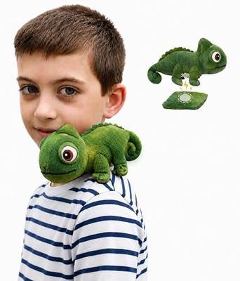 Magnetic Lizard Shoulder Plush, 7" Green Chameleon Stuffed Animal | Magnetic Lizard Plush for Kids, Reptile Lovers, Accessories for Cosplay Halloween Costume, Birthday Christmas Gift