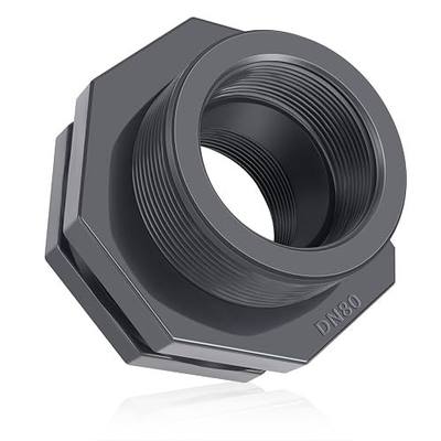 Boltigen 3 Inch PVC Bulkhead Fitting, Heavy-Duty NPT Threaded Water Tank Connector, Plumbing Pipe Fitting for Rain Barrels, Aquariums, Tubs & Swimming Pools