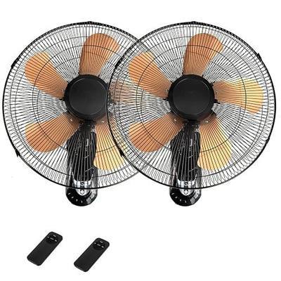 20 Inch Wall Mount Fan with Remote 2 Pack, 3-speed Wall Oscillating Fan with 5 Blades, Adjustable Tilt and Timing, High Velocity Wall Mounted Fans for Bedroom, Gym, Office, Warehouse, Garage