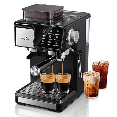 UDI 20Bar Espresso Machine with 20 Grind Settings | Touchscreen Control, Auto Grind (Single/Double Cup), Steam & Self-Cleaning, Quick Brew Café-Quality Coffee Maker for Home