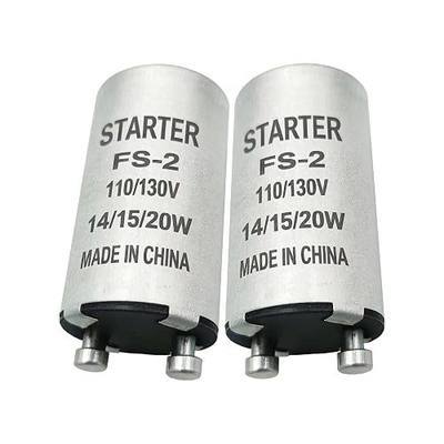 2Pack FS-2 Fluorescent Starter for 14W, 15W,20W Fluorescent Lamps | Aluminum Housing(Compatible 4-40W)