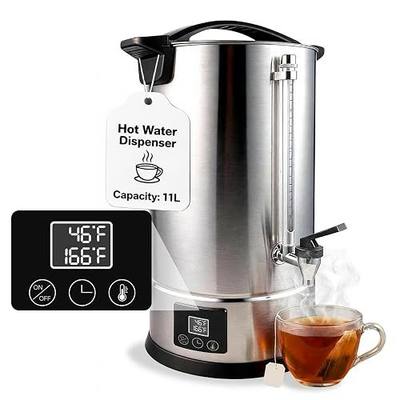11L (45 Cups) Hot Water Dispenser Urn, Commercial Hot Water Boiler | 304 steel tank, digital temp control, keep-warm, boil-dry protection, for tea, coffee, formula, restaurant, hotel and events