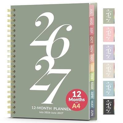 Forvencer Planner 2026-2027, July 2026 - June 2027, 8.5" x 11" Academic Year Monthly and Weekly Calendar Planner with Spiral Bound, Month Tabs, Flexible Cover for School Office (A4, Green)
