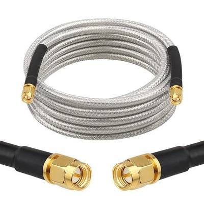 MOOKEERF RG8X SMA Male to SMA Male Coaxial Cable 10FT,Ultra Low Loss SMA Extension Cable 50 ohm for Router,GPS,RF Radio,WiFi Antenna Applications