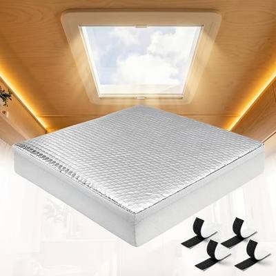lifeegrn RV Skylight Insulator: 14"x14" Universal RV Vent Pillow with Reflective Surface for Heat Insulation, Removable Skylight Shade with Hook & Loop Fastener, Fits Campers, Motorhomes & Trailers