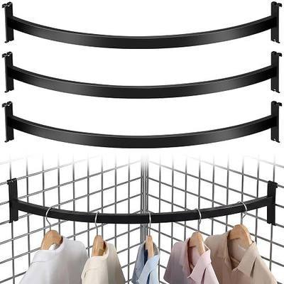 Yaocom 4 Pcs Quarter Circle Hangrail for Wire Grid 30"L Hang Clothing or Other Merchandise Hanger Grid Wall Bracket for Retail Display Home Use Garage Craft Show Trade Show Business (Black)