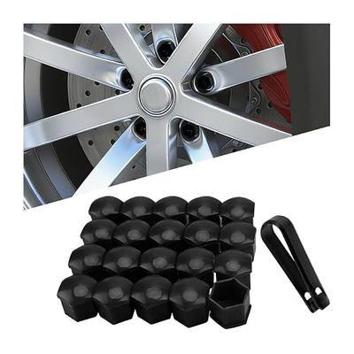 20PCS Car Lug Nut Covers, 21mm Hexagonal Dustproof Tyre Nut Rim Protection Cap with Removal Tool, Rust-Proof Automotive Wheel Bolt Lugnut Dust Cover, Universal for SUV Sedan Truck (Black)