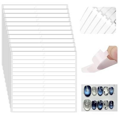 BQAN Double Sided Nail Tape for Press On Nails Display Upgraded 12 Sheets | 360Pcs Clear Adhesive Strips | Strong Hold for False Nail Tip | For Press-on Nail Display, Packaging & Storage | Easy to Use