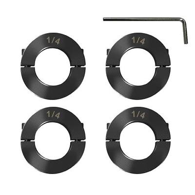 Bore Size 1/4'' Shaft Collar Carbon Steel Material Double Split Set Screw Suitable for Machinery and Industrial Use (4, 1/4'')