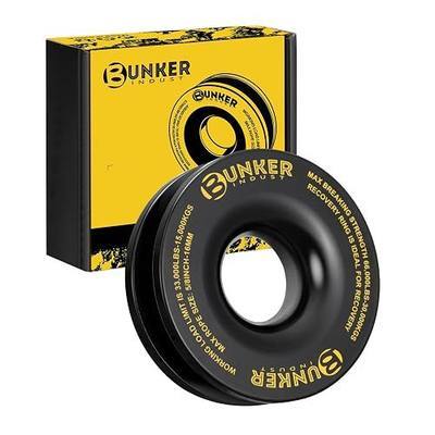 BUNKER INDUST Recovery Ring 66,000 lbs, Winch Snatch Block Pulley Towing Ring for Synthetic Rope & Soft Shackle, Heavy Duty Off-Road Recovery Gear Universal for SUV UTV ATV Truck