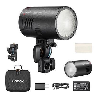 Godox AD100 Pro II AD100Pro II Pocket Outdoor Flash Strobe, 100Ws 2.4G TTL 1/8000s HSS Monolight, 0.01-1.5s Recycle, 490 Full Power Flashes, LED Modeling Lamp, GODOX AD 100 Pro II with Color Indicator