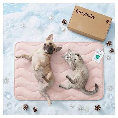 furrybaby Dog Cooling Mat,Self Cooling Mat for Medium Dogs& Cats,Pink | Instant cool with QMAX>0.5, Thickened cool fiber, Durable & Portable mat works indoor & outdoor for dog bed, dog crate