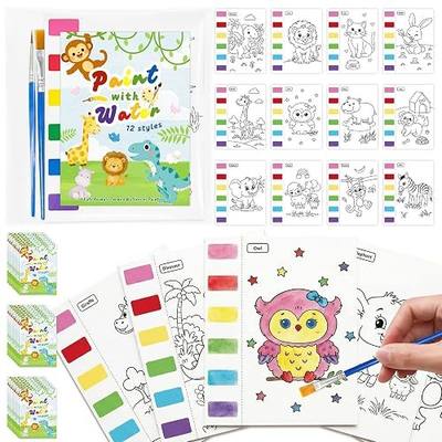 192 Pcs Mess Free Painting Animal Watercolor Coloring Books Jungle Party Favors Wild Gifts Art and Crafts Well-Packaged Classroom Reward Prizes School Activity Safari Theme