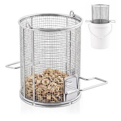 1 Pcs 1/4″ Mesh 5 Gallon Dip and Drain Stainless Steel Part Cleaning Strainer Basket for Buckets, Swing Handle, for Mechanics Auto Parts Washing Garage Shop Home Workshop, Bucket Not Included