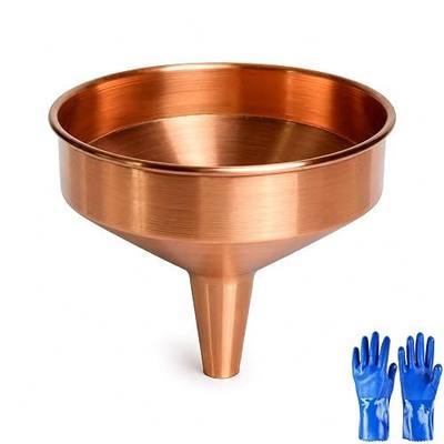 Copper Funnel, Metal Funnel, Corrosion-Resistant Non-Magnetic Body for Machinery, Factory, Workshop and General Maintenance (125mm/4.92in)