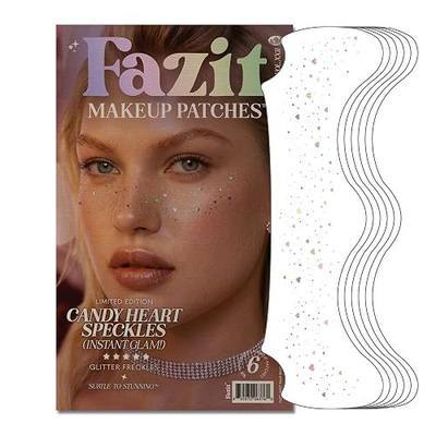 Fazit Makeup Patches - Candy Heart Speckles - Glow Up Make-Up Patches - Cute Glitter Makeup Accessories for Women - Cosmetic Glitter for Face