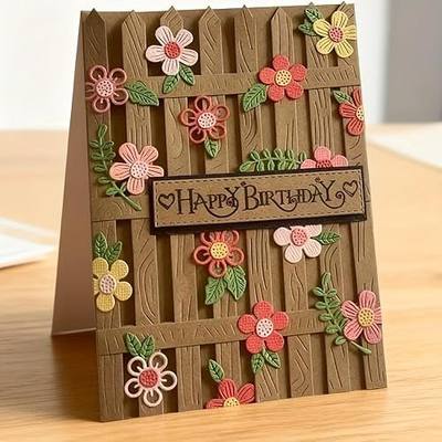 Lapoo Flowers Cutting Die for Scrapbooking - Durable, Cut Stencils for DIY Scrapbook Photo Album Decorative Paper Card, Metal Card Making Supplies (Fence Flower 5.5 x 3.7 in)