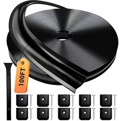 1” RV Trim Molding Insert, 100 Ft Heavy Duty RV Weather Stripping Exterior, Vinyl Rubber Seal Strip Includes End Caps, Screw Cover Trim for Camper Travel Trailer, Black