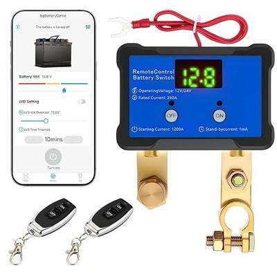 Phone App 12V Battery Disconnect Switch Car Kill Switch Remote | Remote auto shut-off 12V side post battery protector to prevent drain and improve security for cars trucks and SUVs