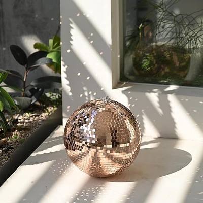 Yescom 12" Large Disco Ball Mirror Big Hanging Glass Decoration for 70s 80s | Party Events Wedding DJ Dance Club Bar Stage Lighting Business Holiday Home Decor Rose Gold