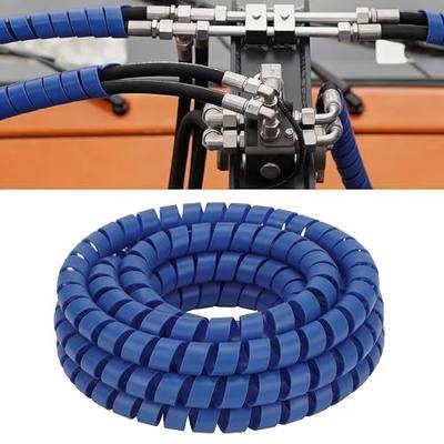 Pangda 25Ft Spiral Wrap Hose Cable Protector 3/4 Inch Heavy Duty Hydraulic Hose Wrap Protector Sleeve, Blue Abrasion Resistant Spiral Tubing for Hydraulic Hoses, Electrical Wires, Automotive