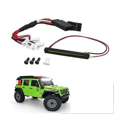 RC Car LED Head Lights Bar for Axial SCX30 1/30 Jeep Wrangler, 7-Light Roof Light Kit with Wiring Harness (White Light Bar)