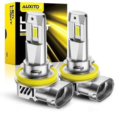 AUXITO H11 LED Bulbs, 60000LM 900% Super Bright, 60000+ Hours Life Service, 6500K Cool White, 1:1 Mini Size Wireless H8 H9 Fog Light Halogen Replacement, Plug & Play, Pack of 2