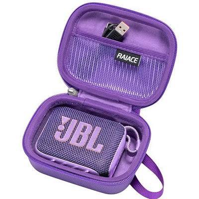 RAIACE Hard Travel Storage Case Compatible with JBL Go 4/ JBL Go 3/ JBL Go 3 Eco Ultra Speaker, Protective Carrying Bag with Mesh Pocket for Accessories. (case only) - Purple