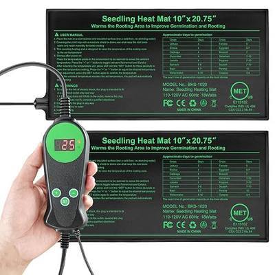 GOLOPET Seedling Heat Mat with Thermostat Pack of 2, Dual Certified by MET and UL Plant Heating Mat Pad Equipped with A Temperature Probe, It Automatically Maintains A Constant Temperature