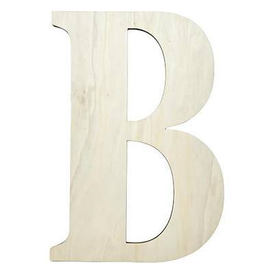 17 Inch Large Wooden Letters, Unfinished Wood Letter B for Home Wall Decor | Big Wood Paintable Alphabet Letter for DIY Crafts, 1/4 Inch Thick Wood Letters for Birthday, Wedding, Party, Wall Decorations