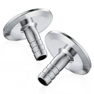 2 Pack 1.5" Tri Clamp to 1/2" Hose Barbed Adapter 304 Stainless Steel Sanitary Hose Pipe Fitting (1/2 Inch Barb Hose)