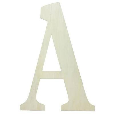 17 Inch Large Wooden Letters for Wall Decor, Unfinished Wood Letters for DIY Crafts, Paintable Big Thick Wood Alphabet Letters for Birthday, Parties, Wedding, Festivals Home Decorations (Letter A)