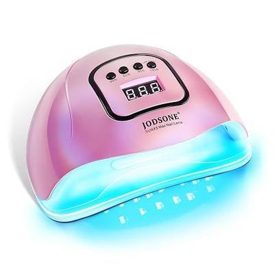 JODSONE Pink U V Nail Lamp for Gel Nail Polish Manicure Light with 4 Timers & Automatic Sensor Nail Dryer Curing LED Light