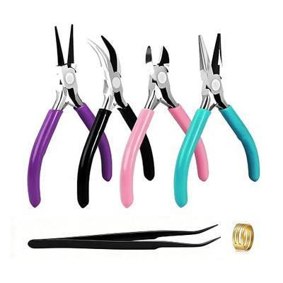 4Pcs Jewelry Making Pliers Set, Including Needle Nose Pliers, Round Nose Plier and Wire Cutters, Versatile Jewelry Tools for Repair, Wire Wrapping, Beading and Various Crafts