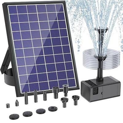 Antfraer Solar Fountain Pump for Bird Bath 6.5W, Solar Water Pump with Dry-Run Protection, Solar Fountain with Double-Layer Nozzles & 5FT PVC Tubing for Small Pond Bird Bath Waterfall DIY