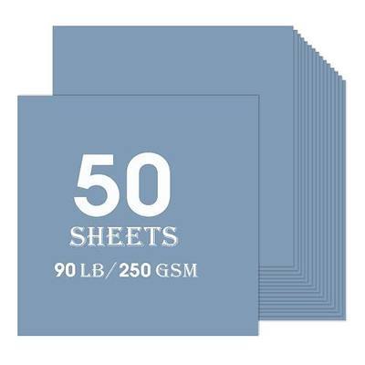 Dusty Blue Cardstock 50 sheets, 12” x 12” Cardstock Paper Bulk Construction Paper,250GSM Card Stock Printer Paper Scrapbooking Supplies for Diy Crafts Cricut Card Making
