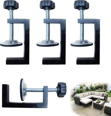 3 Inch Adjustable Patio Furniture Clips, 4PCS Sectional Couch Connectors for Outdoor Rattan Wicker Furniture, Sofa Section Clamps & Fasteners for Keeping Furniture Together