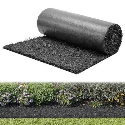 VEVOR Rubber Mulch Mat Roll, 96 x 22 in Recycled Rubber Mulch Mat, 0.5 Thick Cuttable, Reduced Weed Growth, Natural-Looking Weed Barrier Mat, Permanent Walkway Pathway for Landscaping