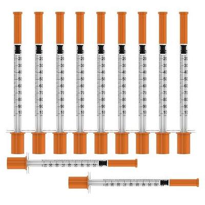 1ml/cc Disposable Syringes with Needle – 30G 5/16" (8mm),U-100 Individually Wrapped 30 Pack | Lab Supplies
