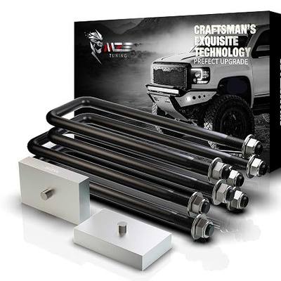 MZS 1 Inch Rear Lift Block for Tacoma Tundra, Rear Leveling Lift Kit with Square Bend U-Bolts Compatible with 1995-2023 Tacoma/2000-2021 Tundra 2WD 4WD